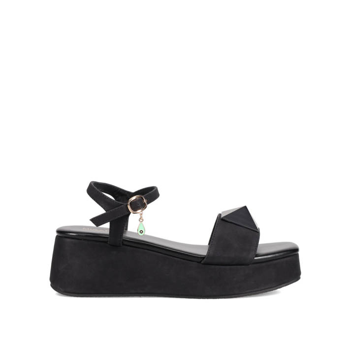 Black wedge sandal