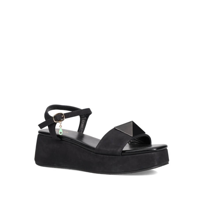 Black wedge sandal