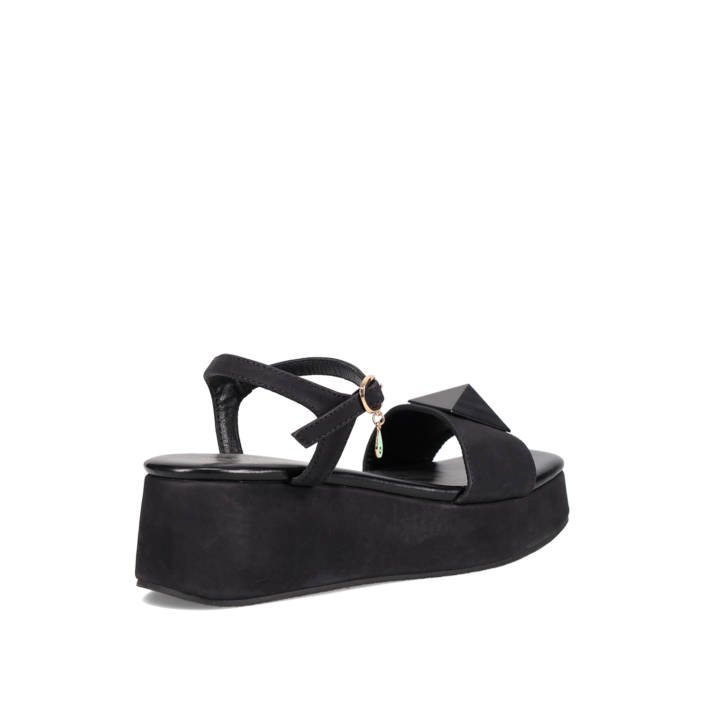 Black wedge sandal