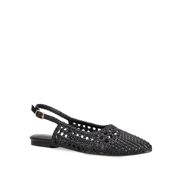 Black woven ballet flat