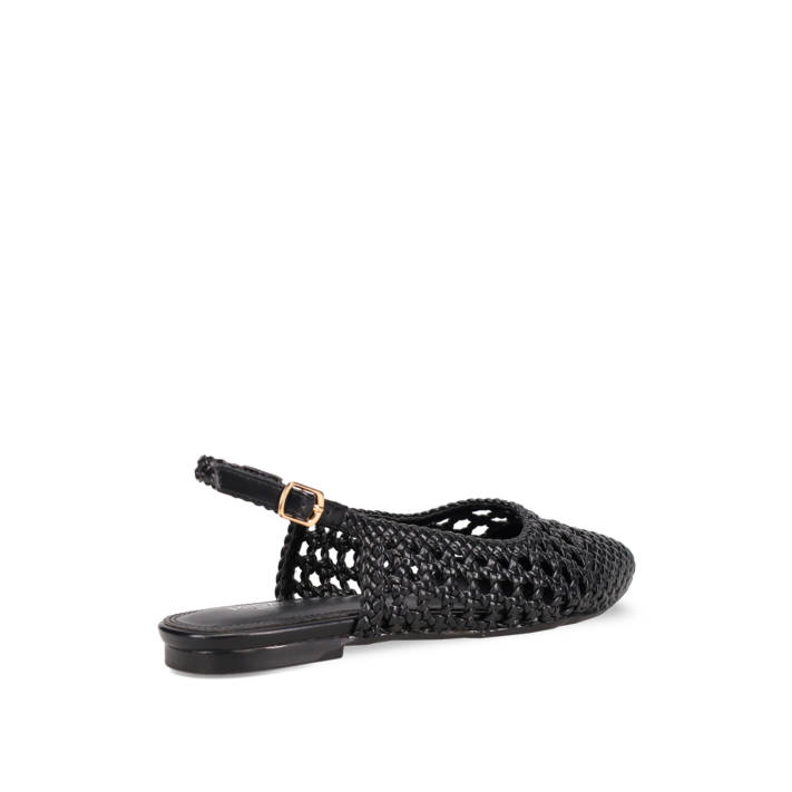 Black woven ballet flat