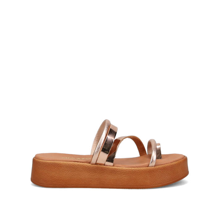 Rose gold flatform sandal