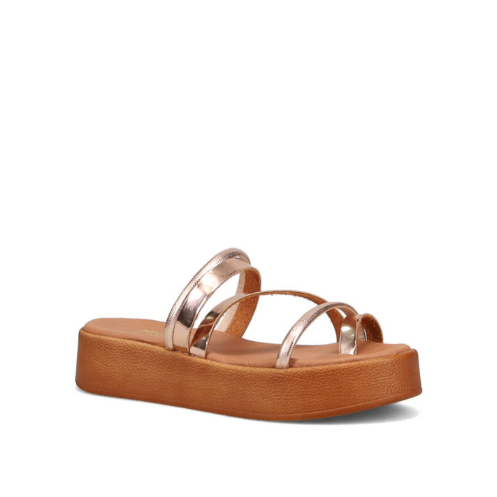 Rose gold flatform sandal