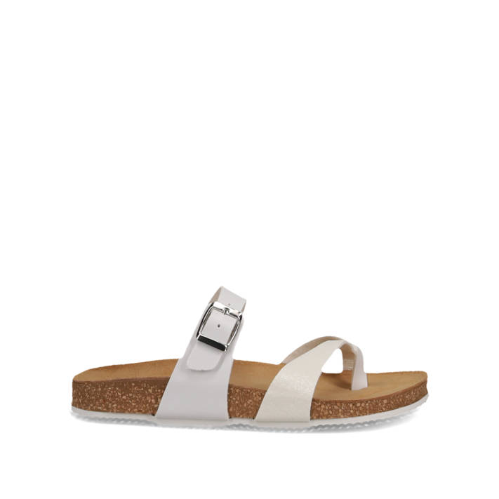 Λευκό footbed σανδάλι