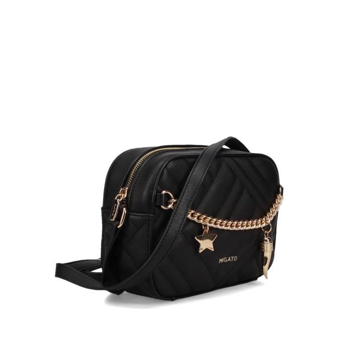 Black quilted crossbody  bag