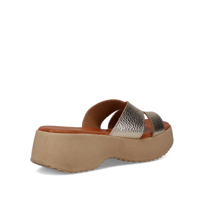Gold leather  wedge
