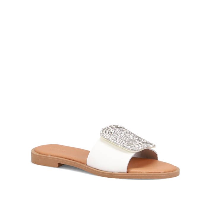 White flat sandal