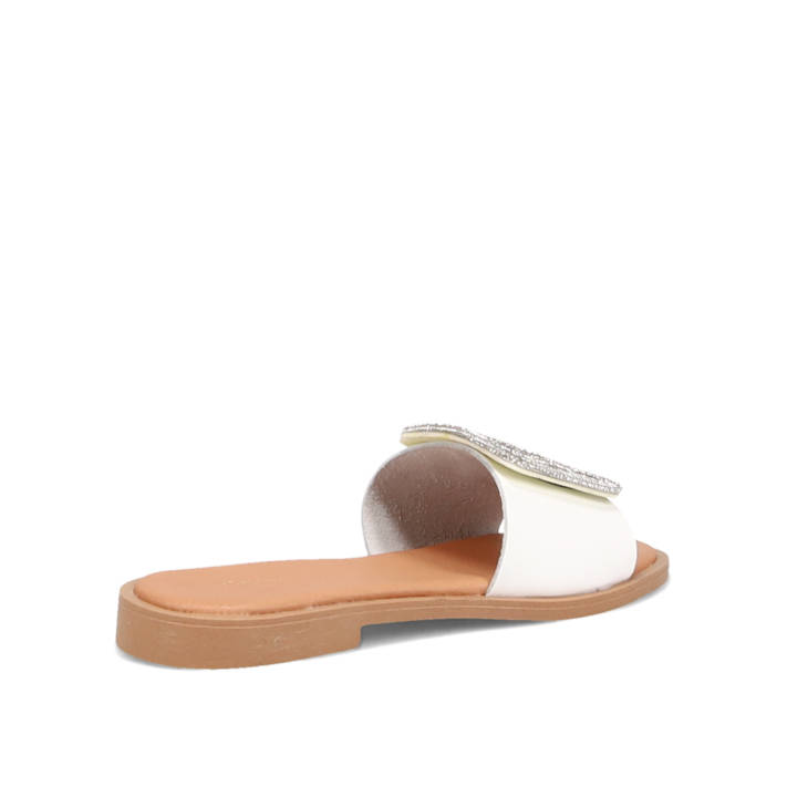 White flat sandal