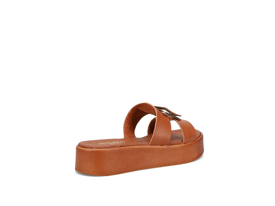 Tan flatform sandal
