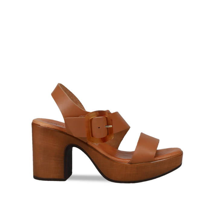 Καμηλό δερμάτινο πέδιλο