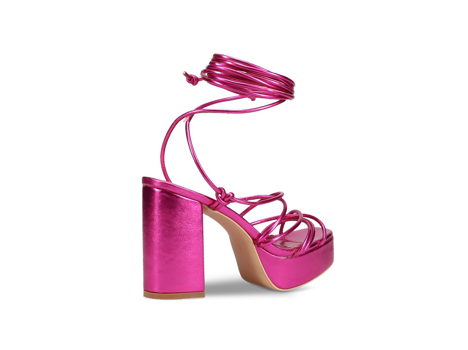 Fuchsia metallic multistrap sandal
