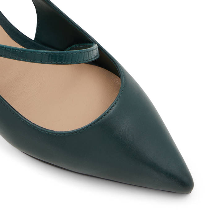 Dark green leather pump ILUKA