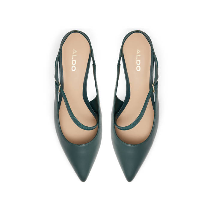 Dark green leather pump ILUKA