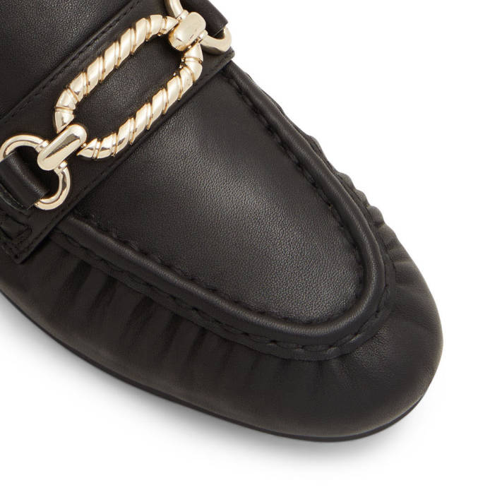 Black leather moccasin HELLEN