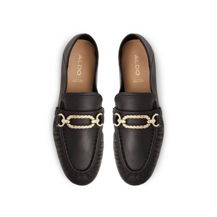 Black leather moccasin HELLEN