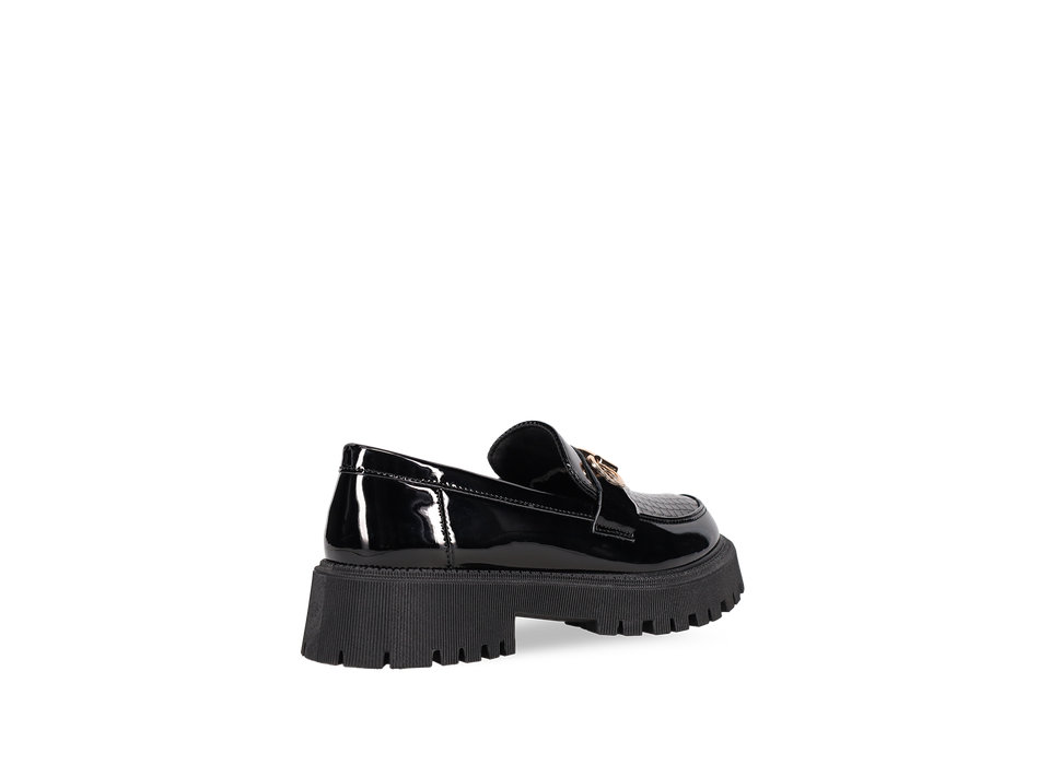Black patent loafer