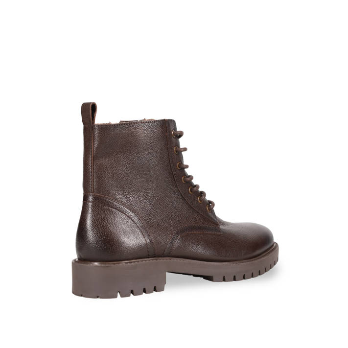Mens brown leather army boot