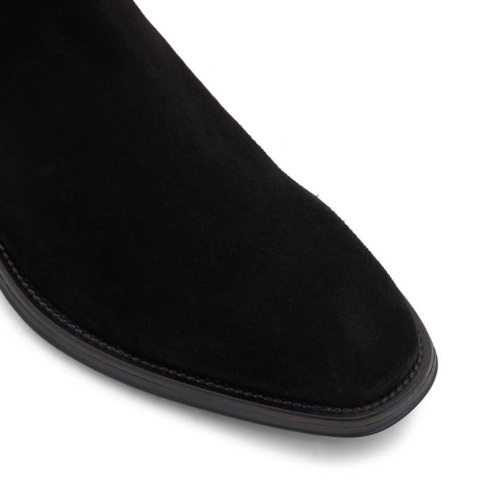 Μαύρο ανδρικό δερμάτινο μποτάκι GWERACIEN