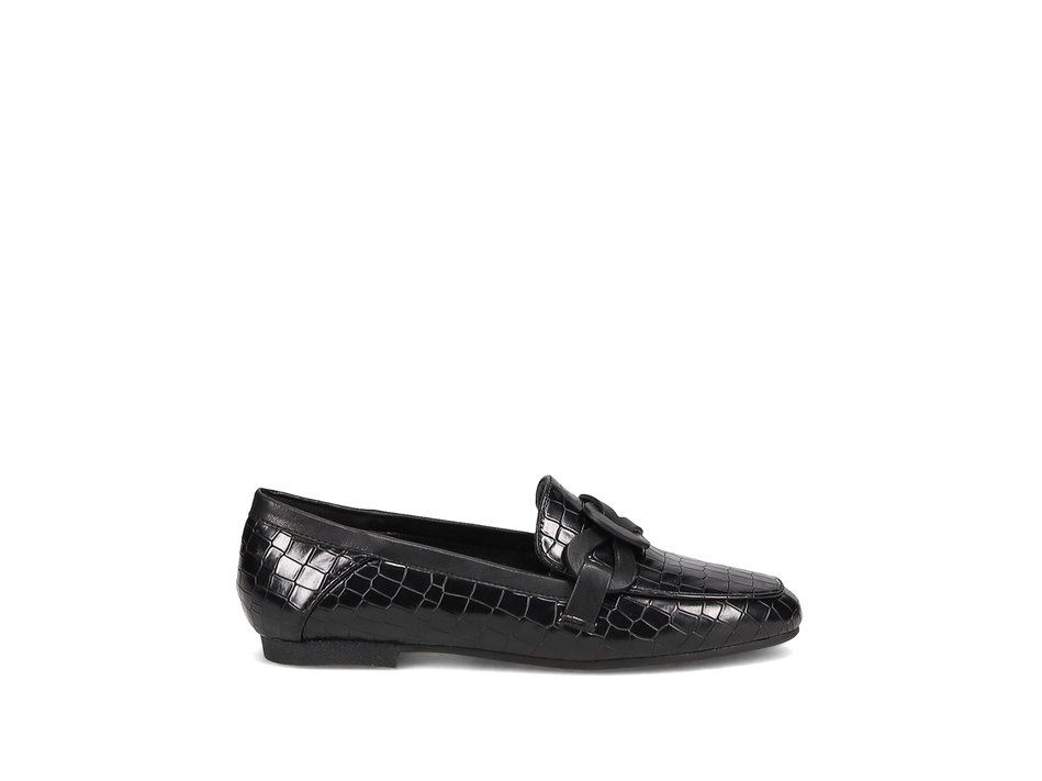 Black croc loafer