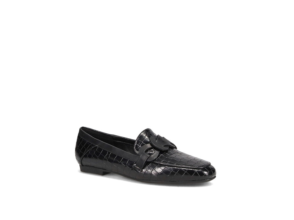 Black croc loafer