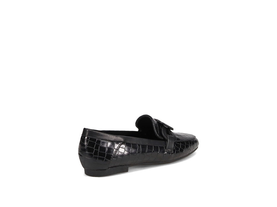Black croc loafer