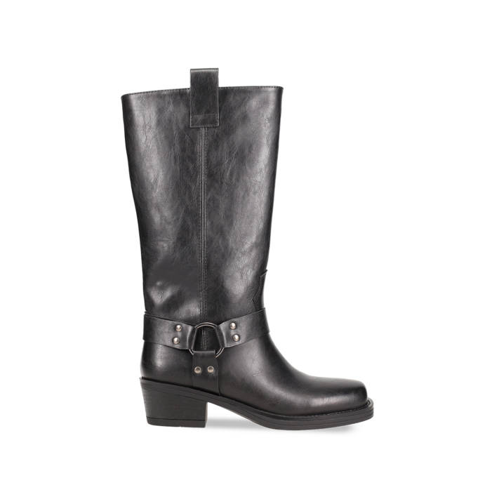 Μαύρη biker μπότα