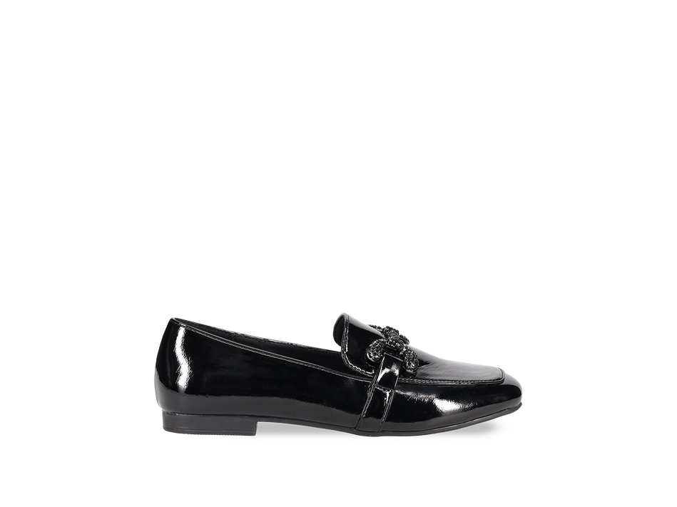 Black patent loafer