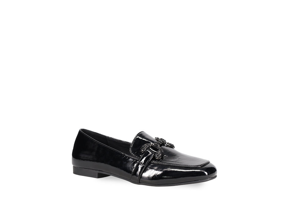 Black patent loafer