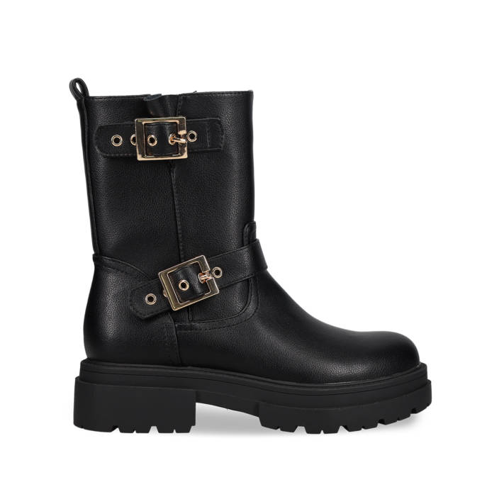 Black biker boot