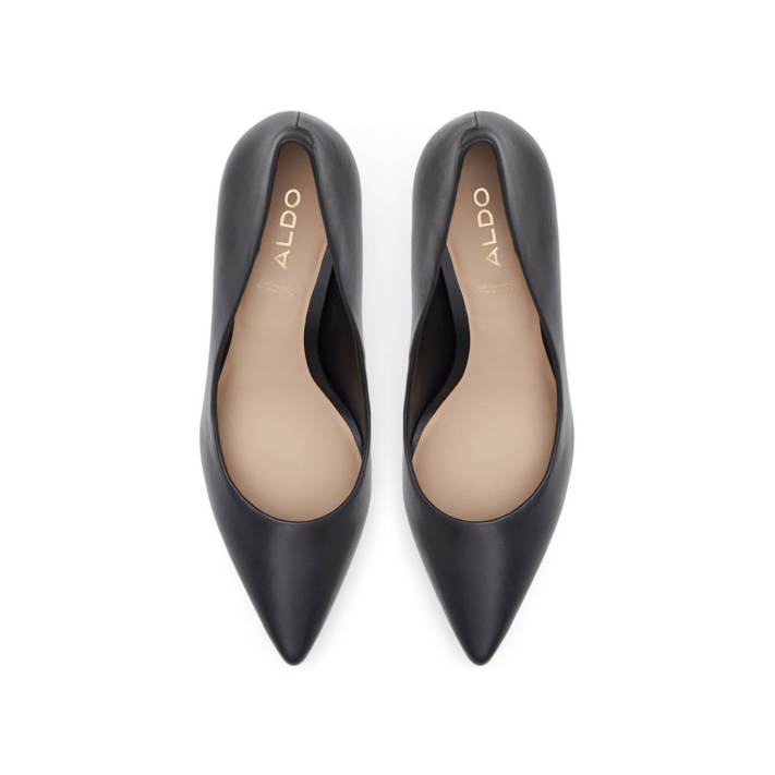 Black leather pump SERENITI