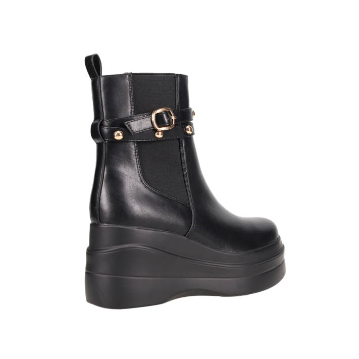 Black wedge bootie
