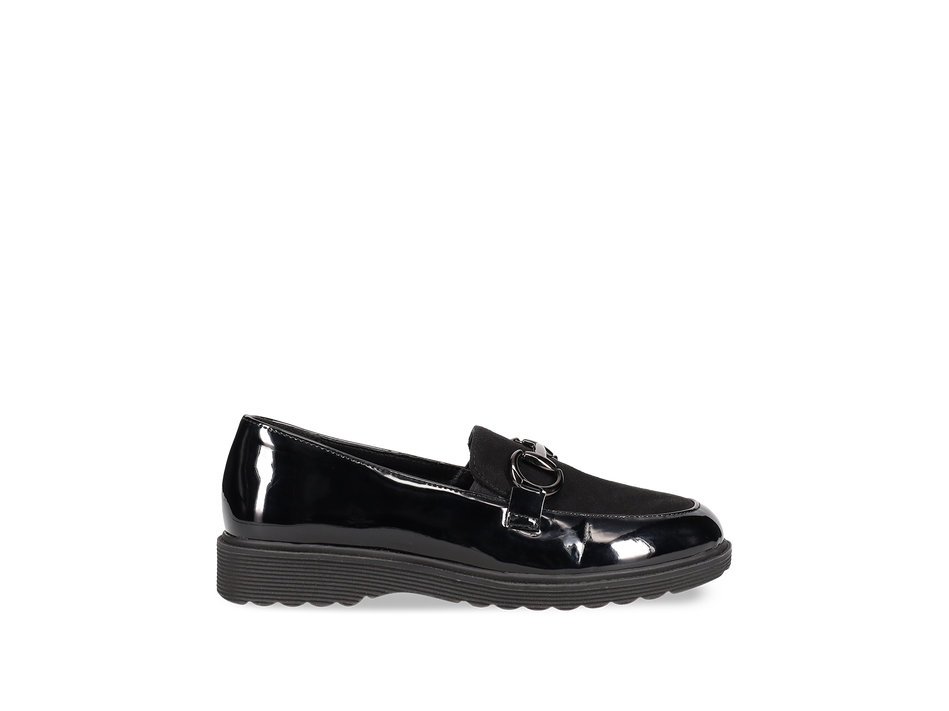 Black patent loafer