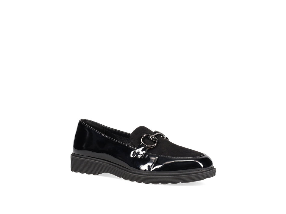 Black patent loafer