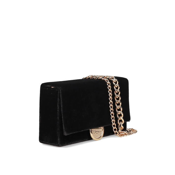 Black velvet clutch bag