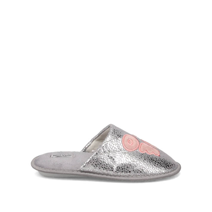 Grey metallic slipper