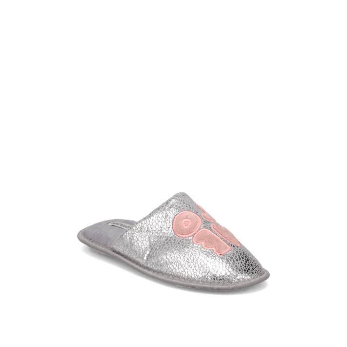 Grey metallic slipper