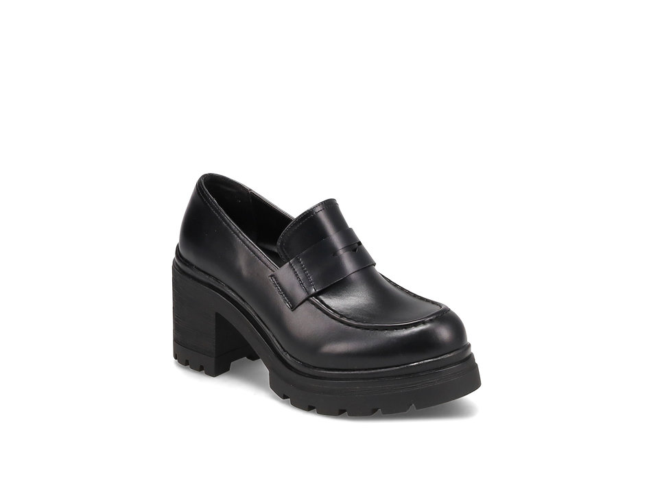Μαύρο loafer με ψηλο τακούνι