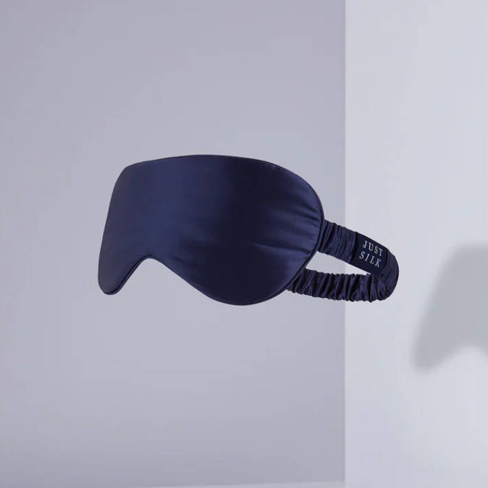 Blue silk sleep mask
