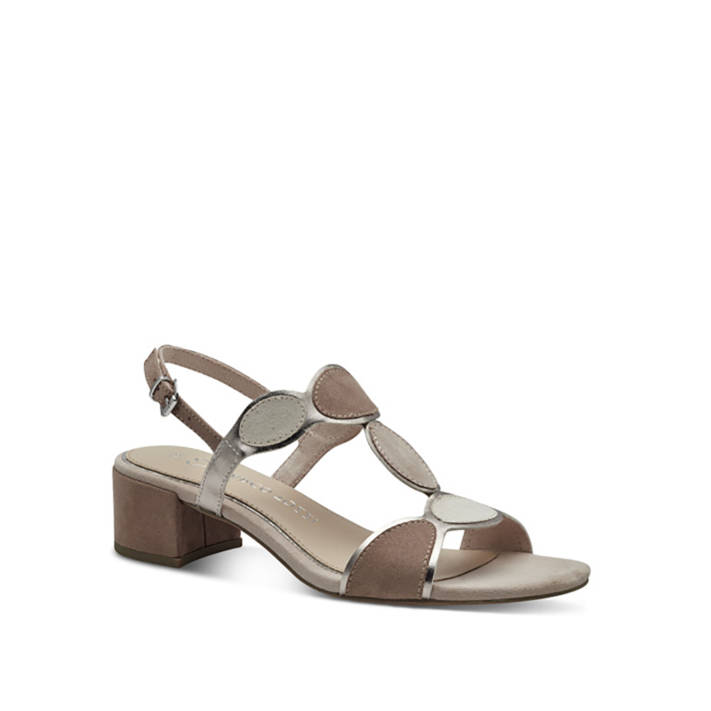Beige sandal with low heel