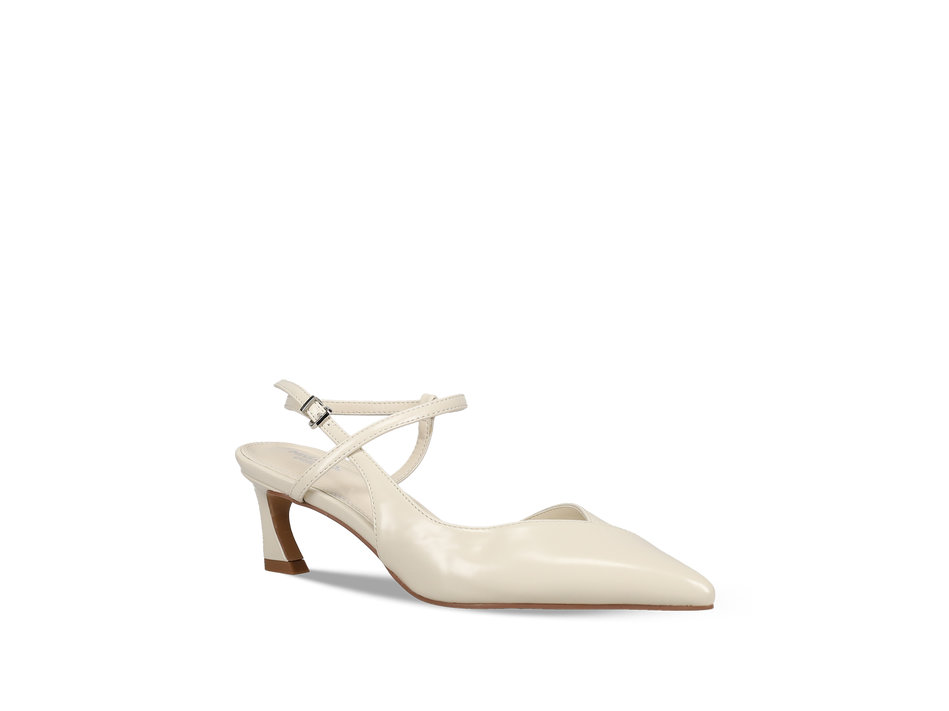 Ecru patent pump