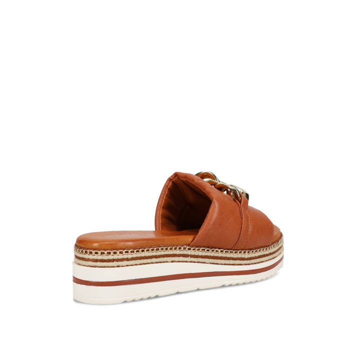 Tan flatform sandal