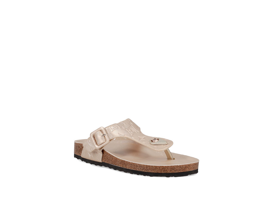 Μπεζ footbed σανδάλι