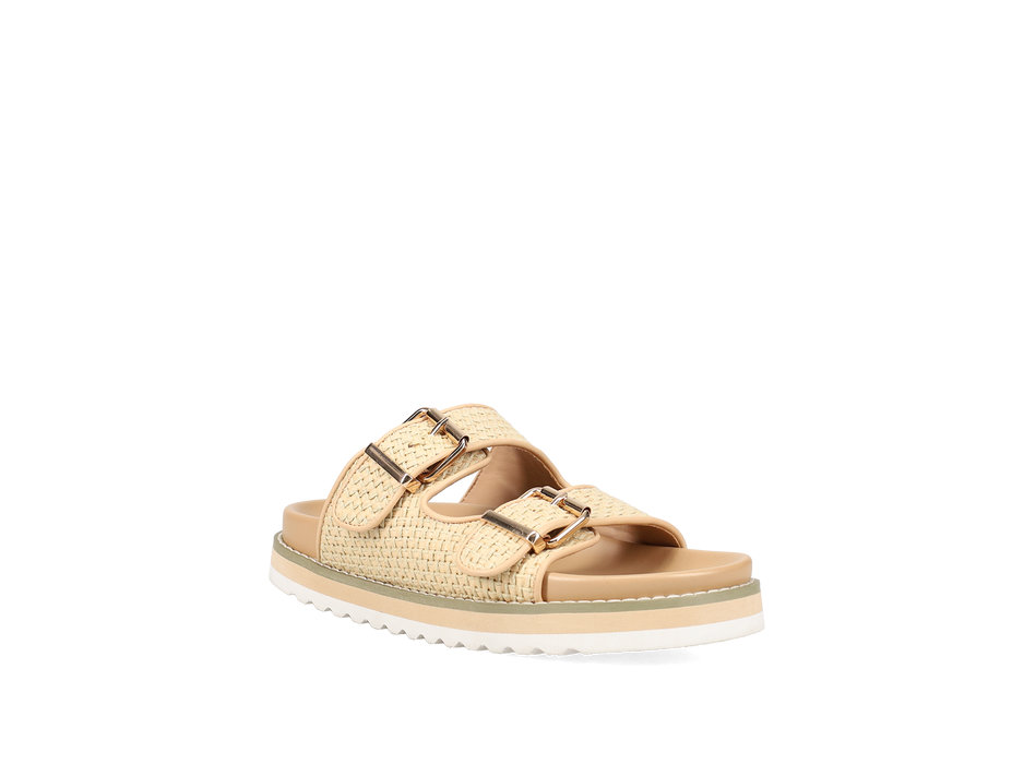 Μπεζ footbed σανδάλι