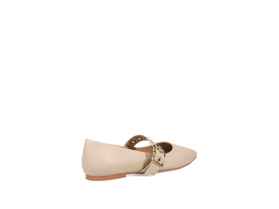 Beige pointy ballet flat