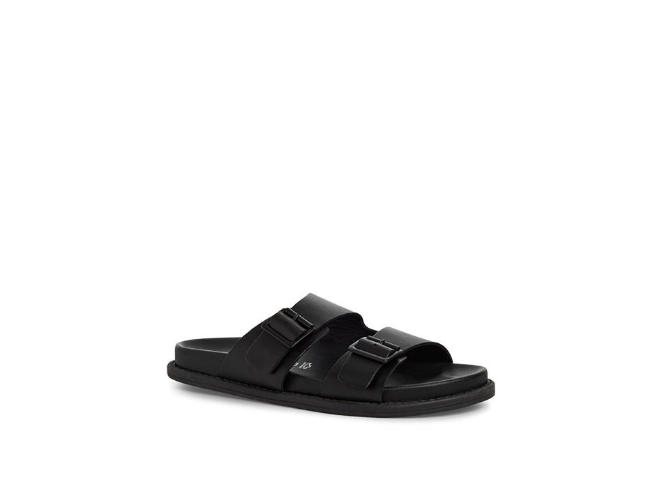 Men''s black leather sandal