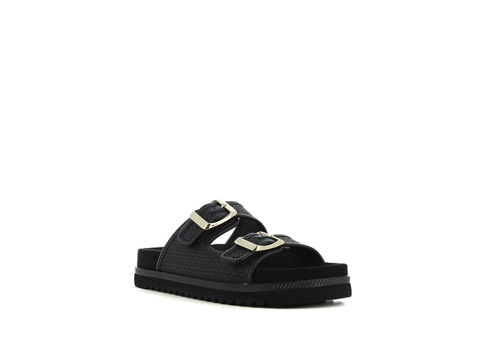 Black footbed sandal