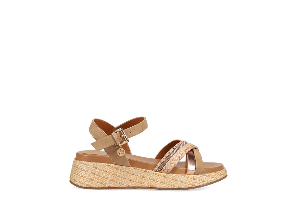 Camel wedge sandal