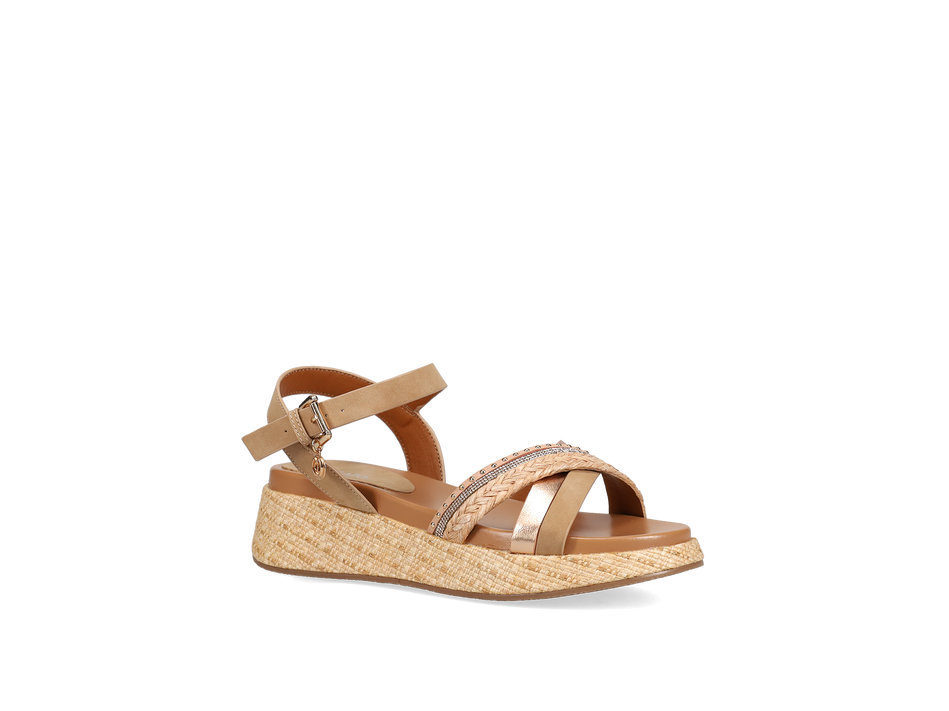 Camel wedge sandal