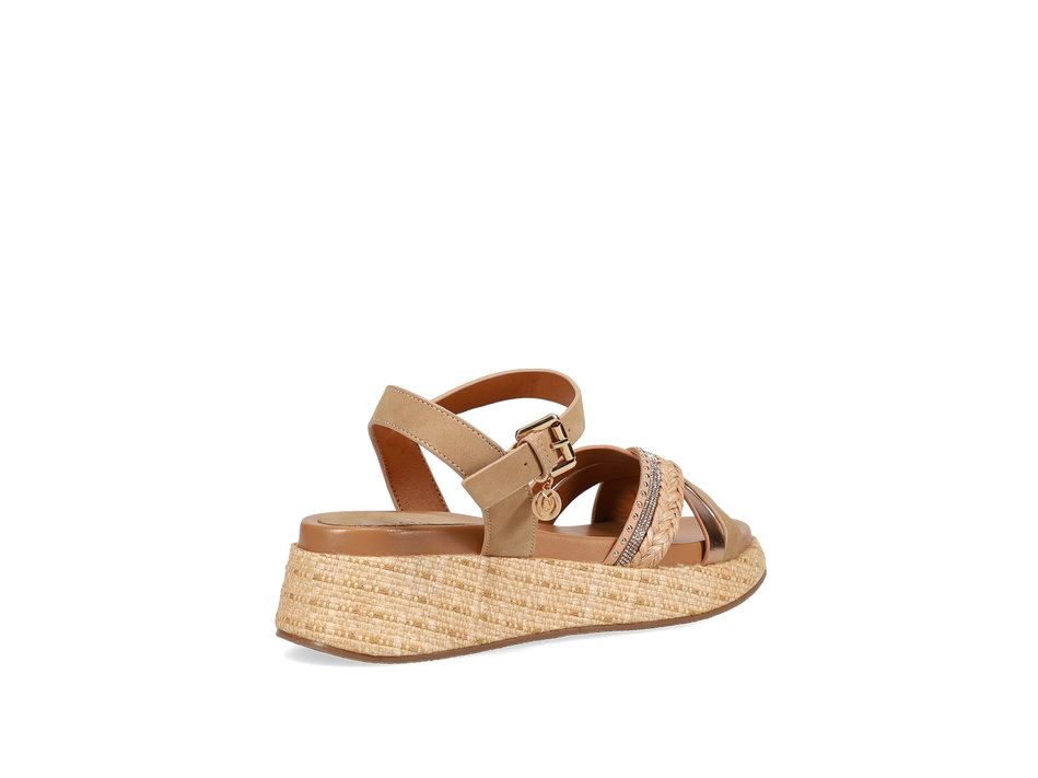 Camel wedge sandal