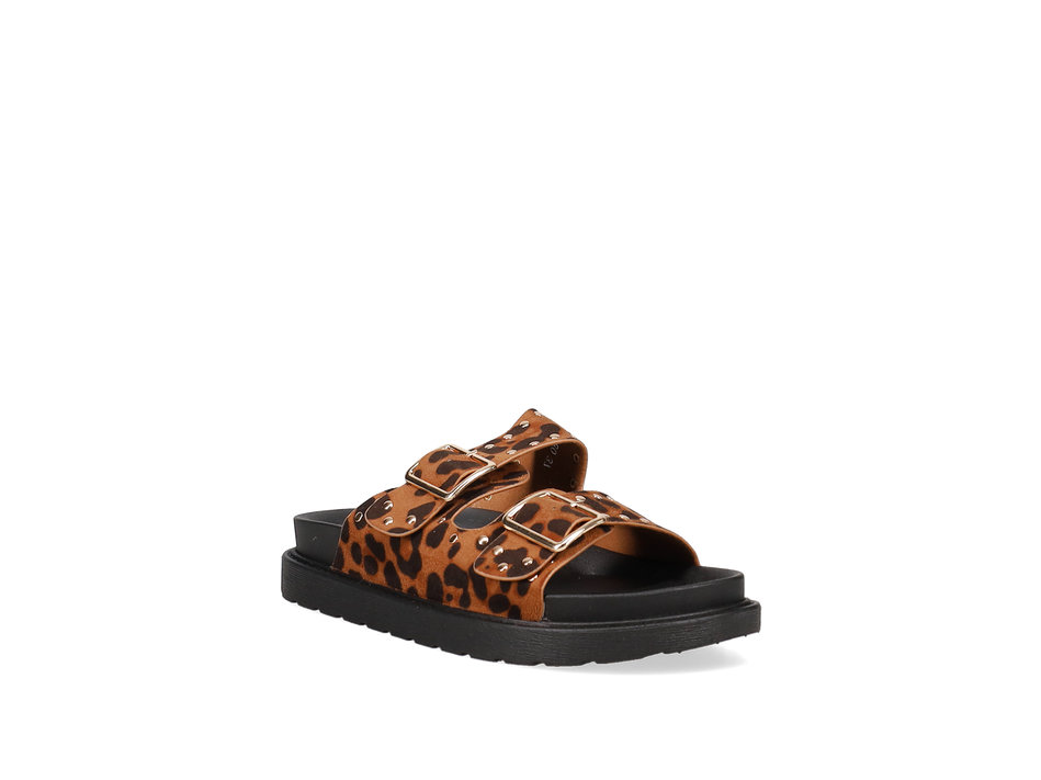 Animal print footbed sandal